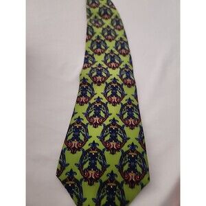 George Machado Zylos Men's Classic 100 % Silk, Green Black Tie NWT